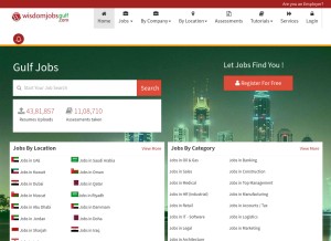 How wisdomjobsgulf.com looks like on a tablet such as an iPad.
