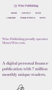 How wisepublishing.com looks like on a mobile device such as an iPhone.
