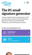 How wisestamp.com looks like on a mobile device such as an iPhone.