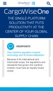 How wisetechglobal.com looks like on a mobile device such as an iPhone.