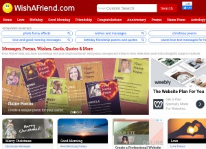 How wishafriend.com looks like on a tablet such as an iPad.
