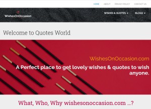 How wishesonoccasion.com looks like on a tablet such as an iPad.