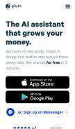 How withplum.com looks like on a mobile device such as an iPhone.