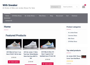 How withsneaker.com looks like on a tablet such as an iPad.