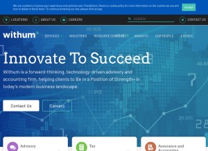 How withum.com looks like on a tablet such as an iPad.
