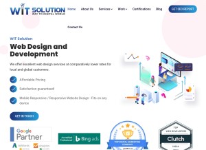 How witsolution.in looks like on a tablet such as an iPad.