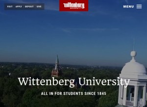 How wittenberg.edu looks like on a tablet such as an iPad.