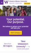 How wiu.edu looks like on a mobile device such as an iPhone.