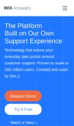 How wixanswers.com looks like on a mobile device such as an iPhone.