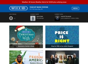 How wixx.com looks like on a tablet such as an iPad.