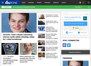 How wjactv.com looks like on a tablet such as an iPad.