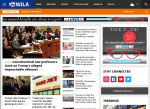 How wjla.com looks like on a tablet such as an iPad.
