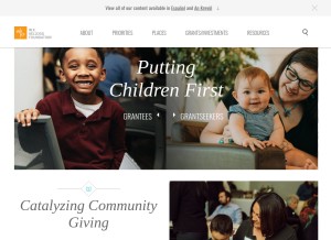 How wkkf.org looks like on a tablet such as an iPad.