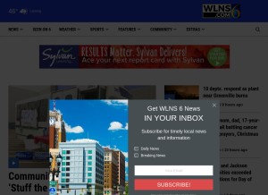 How wlns.com looks like on a tablet such as an iPad.