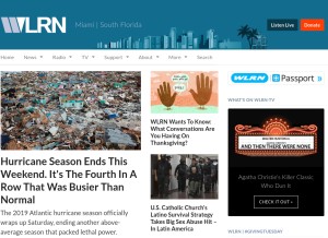 How wlrn.org looks like on a tablet such as an iPad.