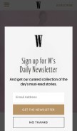 How wmagazine.com looks like on a mobile device such as an iPhone.