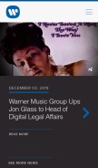 How wmg.com looks like on a mobile device such as an iPhone.