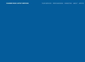 How wmgartistservices.com looks like on a tablet such as an iPad.