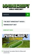 How wminecraft.net looks like on a mobile device such as an iPhone.