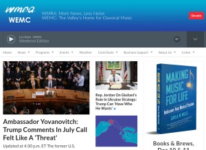 How wmra.org looks like on a tablet such as an iPad.