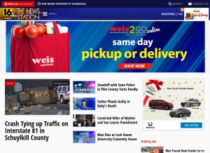 How wnep.com looks like on a tablet such as an iPad.