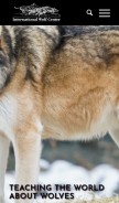 How wolf.org looks like on a mobile device such as an iPhone.
