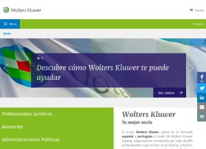 How wolterskluwer.es looks like on a tablet such as an iPad.