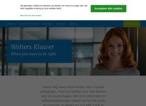 How wolterskluwer.eu looks like on a tablet such as an iPad.
