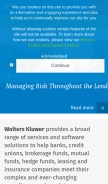 How wolterskluwerfs.com looks like on a mobile device such as an iPhone.