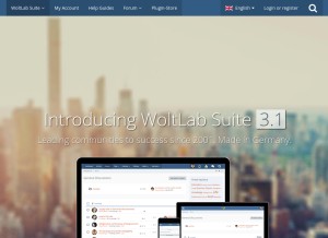 How woltlab.com looks like on a tablet such as an iPad.
