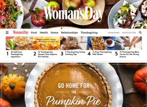 How womansday.com looks like on a tablet such as an iPad.