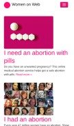How womenonweb.org looks like on a mobile device such as an iPhone.