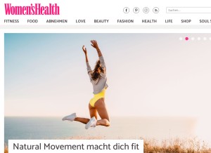 How womenshealth.de looks like on a tablet such as an iPad.