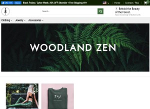 How woodlandzen.com looks like on a tablet such as an iPad.