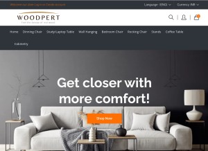 How woodpert.com looks like on a tablet such as an iPad.