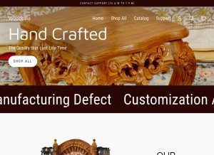 How woodsala.com looks like on a tablet such as an iPad.