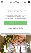 How woolovers.com looks like on a mobile device such as an iPhone.