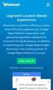 How woosmap.com looks like on a mobile device such as an iPhone.