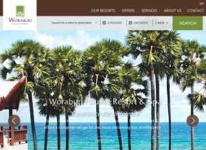 How woraburi.com looks like on a tablet such as an iPad.