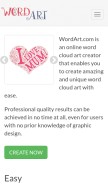 How wordart.com looks like on a mobile device such as an iPhone.