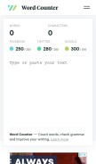 How wordcounter.io looks like on a mobile device such as an iPhone.
