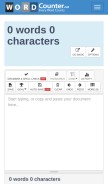 How wordcounter.net looks like on a mobile device such as an iPhone.