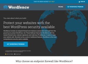 How wordfence.com looks like on a tablet such as an iPad.
