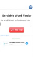 How wordfind.com looks like on a mobile device such as an iPhone.