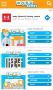 How wordgames.com looks like on a mobile device such as an iPhone.