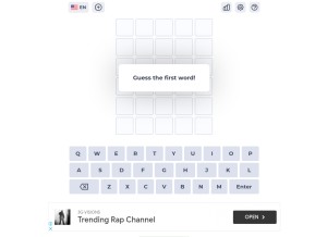 How wordlegame.org looks like on a tablet such as an iPad.
