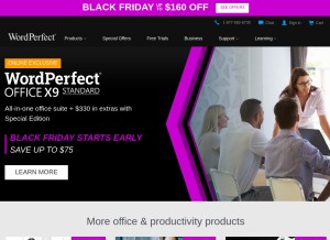 How wordperfect.com looks like on a tablet such as an iPad.