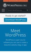 How wordpress.org looks like on a mobile device such as an iPhone.