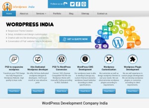 How wordpressindia.in looks like on a tablet such as an iPad.