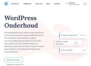 How wordpressonderhoud.nl looks like on a tablet such as an iPad.